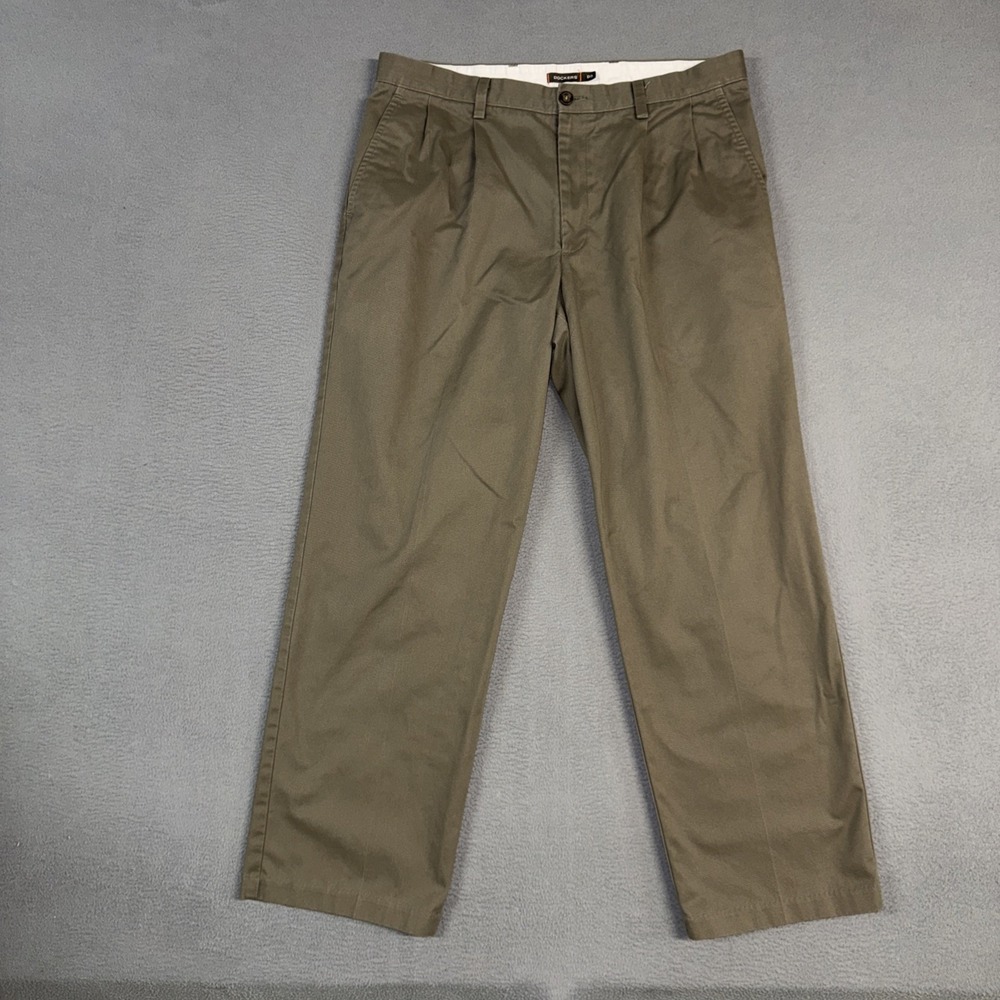 Dockers Pants Mens 36x32 (Fits 36x30) Taupe Brown Straight D3 Pleated Cotton